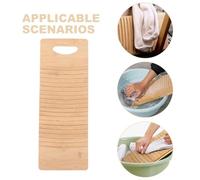 Warmhm Planche à Laver Bois de Bambou Planche à Laver Main Motif Ondulé pour Linge Maison Nettoyage Vêtements Délicats