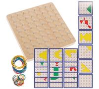 Warmhm Planche de Géométrie Montessori Bois Éducatif Mathématique pour Garçon Fille Outil Apprentissage Créatif et Coordination Main-œil Aidant la Motricité Fine Couleur Aléatoire