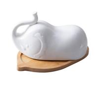 Warmhm Plateau à Fromage Céramique avec Couvercle Anti-poussière et Boîte à Beurre Multifonction pour Cuisine et Service de Desserts Élégant Set de Rangement Porcelaine