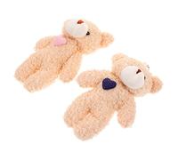 Warmhm Porte-Clés en Peluche Ours Mignon 2Pcs Accessoire Paquet à Main Petit Pendentif Animal Décoration pour Garçon et Filles