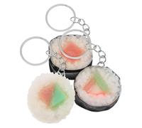 Warmhm Porte-clés Sushi Réaliste et Créatif, Lot de 3 en Résine Alimentaire, Miniatures Légères pour Amateurs de Culture Japonaise, Accessoires Décoratifs et Présents Uniques, Taille