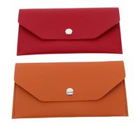 Warmhm Portefeuille Enveloppe en PU Cuir Synthétique Multifonctionnel, Lot De 2, Organiseur D'argenté Et Cartes De Visite, Format Long Rectangulaire, Portable pour Gestion Budget Quotidien Femme