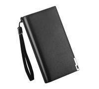 Warmhm Portefeuille Long Zippé Homme Multifonction Noir Grand Portefeuille à Capacité de Rangement Sac Main Homme Compact pour Cartes et Porte Monnaie Zippé Pratique Style Élégant