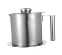 Warmhm Pot de Filtration Dhuile Inox avec Couvercle et Filtre Récipient de Stockage pour Huile de Cuisson Convient Cuisine Maison et Restaurant