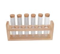 Warmhm Présentoir Multifonction Bois et Verre pour Tubes de Cuisine Support pour Stockage et Exposition de Tubes à Essai Accessoire Maison Pratique et Élégant
