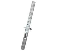 Warmhm Règle en Acier Inoxydable Clip, Règle de Poche Précise en Métal Argenté, Outil de Mesure pour Couture et Patchwork, 15cm Portable