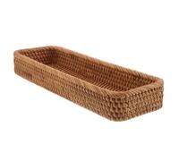 Warmhm Rotin Tressé Plateau de Service Rectangulaire | Design Artisanal , pour Fruits, Bonbons et Snacks, pour Table et Décor