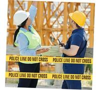 Warmhm Ruban de Signalisation Jaune Police Line Do Not Enter PVC Résistant Ruban Barrière Non Adhésif pour Chantier Fête Contrôle de Foule et Marquage Zones Dangereuses