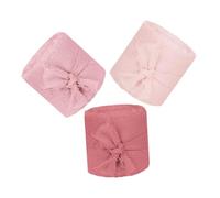 Warmhm Ruban Organza Large 40 Mm en Mousseline à Bords Effilochés, 3 Rouleaux de 5 M, Ruban Rose pour Décorations Mariage, Bouquets, Invitations et Emballages Présents DIY