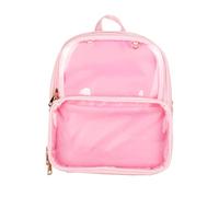 Warmhm Sac à Dos Transparent Jelly Bag Étanche avec Bretelles Réglables pour Adolescentes Design Simple et Mode et Facile à Nettoyer Rose