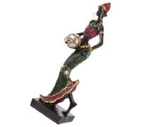 Warmhm Sculpture Africaine de Femme en Résine Figurine Décorative de Fille Tribale Statuette Artistique pour Bureau et Salon Décoration D’Intérieur Originale et Élégante Présent