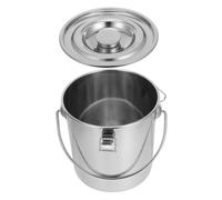 Warmhm Seau à Huile en Acier Inoxydable 22x22 Cm Conteneur Scellé avec Poignée Robuste pour Stockage Alimentaire Multifonction Usage Domestique et Professionnel