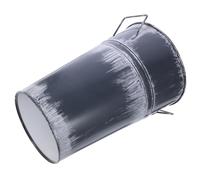 Warmhm Seau de Fleurs Vintage avec Poignées Pot Décoratif pour Fleurs Séchées et Bouquets Conteneur Métallique pour Décoration Intérieure et Extérieure Gris