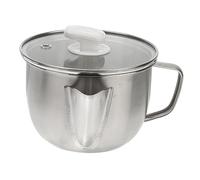 Warmhm Séparateur de Graisse Acier Inoxydable Pot Multi Usage avec Couvercle Poussière Bol Séparateur Huile et Soupe pour Cuisine Pratique