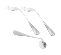 Warmhm Set de Ustensiles Alimentation Ergonomiques Acier Inoxydable pour Personnes Âgées Cuillère Inclinée et Fourchettes Légères Durables Aides Au Repas pour Malades Alités