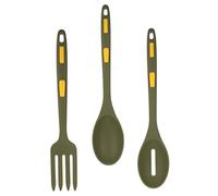Warmhm Set de Ustensiles Silicone pour Cuisine Cuillère Cuillère à Nouilles et Fourchette Antiadhésive avec Manche Long Ergonomique Résistants Chaleur pour Poêles et Casseroles