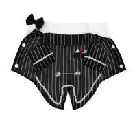 Warmhm Smoking de Mariage pour Chien Costume de Chien de Mariage Polyester Noir avec Nœud Fermeture Facile pour Fête d'anniversaire et Petits