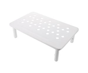 Warmhm Station de Nourriture pour Chat Support Surélevé Ajustable Blanc en Plastique et Acier, Position de Repas Surélevée pour Lapins et Chats, Conçue pour Parents d'animaux Occupés