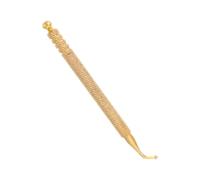 Warmhm Stylo d'Acupression à Tête Incurvée en Cuivre Doré Bâtonnet de Massage des Points Auriculaires Légère et Compacte pour Réflexologie Faciale et Soulagement des Douleurs