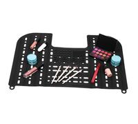 Warmhm Tapis De Maquillage Pliable 55x43 Cm en Silicone Antidérapant Noir Système De Drainage pour Évier, Organisateur Multifonction pour Accessoires De Salle De Bain, Rangement Suspendu Pratique