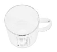 Warmhm Tasse Verre Transparent avec Échelle Graduée Résistante Chaleur Poignée Antidérapante Mug à Boisson pour Café Lait et Jus Verre Mesureur Pratique pour Cuisine