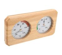 Warmhm Thermomètre Mesures Mural Hygromètre Bois et Beige pour Précises et Installation Horizontale Gain de Place, Dimensions 25,5x13,5x2,8cm Sauna Domestique