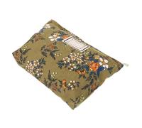 Warmhm Trousse de Maquillage Imprimé Floral Unique Vert en Velours Côtelé Femme Fermeture Éclair Légère pour Voyage Touristique et Affaires
