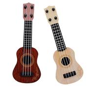 Warmhm Ukulélé pour Garçon et Filles en Plastique Jouet Musical Éducatif Modèle de Guitare 2 Pièces Instrument de Musique pour Tout-Petits Jouet d'apprentissage Musical Maternelle
