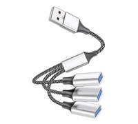 Warmhm USB Ports Power Splitter USB Extension Cable Adapter to Port Cable Splitter High-Speed Data Transfer Compatible with PC Car Devices