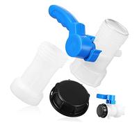 Warmhm Valve de Sortie pour Cuve Plastique avec Tube Allongé Robinet Étanche pour Récupérateur Eau Pluie Accessoire Adaptable pour Réservoirs et Tonneaux