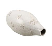Warmhm Vase en Céramique Blanc au Design Moderne Minimaliste Motif Zodiac en Relief, Surface Mouchetée, Décoration Double Usage pour Fleurs Fraîches et Botanique Séchée, pour Table Basse