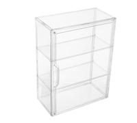 Warmhm Vitrine Acrylique Empilable Magnétique Transparente Boîte Exposition Anti-poussière pour Figurines Organiseur de Collection Compact et Moderne