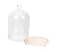 Warmhm Vitrine Couple Romantique Verre avec Éclairage LED Ornement Main Plâtre sous Cloche Verre avec Base Décoration pour Anniversaire et Fête