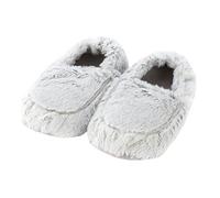 Warmies Chaussons chauffants pour femme avec lavande séchée française, chaleur et confort apaisants, taille unique, couleur gris guimauve