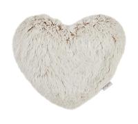Warmies Coussin chauffant en forme de cœur en peluche lavable au micro-ondes et lesté pour l'anxiété, le froid au congélateur ou la chaleur au micro-ondes, coussin chauffant beige doux en forme de