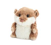 Warmies Coussin chauffant lesté en forme de hamster marron de la marque, légèrement parfumé à la lavande française, chauffable au micro-ondes, convient à tous les âges.