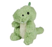 Warmies Peluche dinosaure vert pour bébé, sac de blé lesté au micro-ondes, coussin chauffant entièrement chauffant avec parfum de lavande française, taille junior