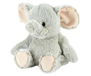 Warmies Peluche Éléphant Micro-ondable Peluche Lourde avec Parfum de Lavande Française, Sac de Blé Chaud ou Froid pour Relaxation Fraîche et Soulagement Chaud