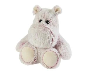 Warmies Peluche hippopotame guimauve entièrement chauffante avec parfum lavande française pour l'anxiété et la relaxation, convient au micro-ondes, taille junior