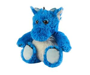 Warmies Peluche lestée Blue Dragon, sac lavable au micro-ondes avec parfum de lavande française, coussin chauffant entièrement chauffant pour un confort doux, taille junior