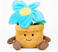 Warmies Pot de fleurs en peluche, bleu, grand format, chauffant, en peluche, pour enfants et adultes, avec parfum de lavande française