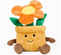 Warmies Pot de fleurs en peluche orange - Grand format - Chauffant - Pour enfants et adultes - Avec parfum de lavande française