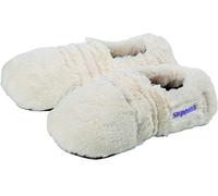 Warmies Slippies Chaussons en peluche avec rembourrage amovible Crème Taille M (36-40)