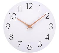 Warminn Horloge Murale Design Moderne en Bois MDF - sans tic-tac - Silencieuse - Moderne - 30 cm - Facile à Lire - pour Chambre, Maison, Cuisine, Chambre, Bureau, école, Silencieuse
