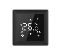 WARMON Régulateur de température à écran tactile intelligent TS100 WiFi pour chauffage au sol électrique Amazon Alexa et Google Home, couleur : noir