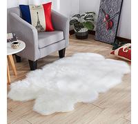 warmsile Peau de Mouton synthétique, Faux Peau de Mouton Imitation Toison Moquette Peau d'agneau Tapis Fluffy Soft Longhair Décoratif Coussin de Chaise Canapé Natte,90 x 135 cm Double
