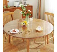 Warmstar Protection de table ronde transparente de 2 mm d'épaisseur, diamètre de 89 cm, nappe de table en plastique, sous-main de bureau transparent, tapis de protection de bureau pour table basse