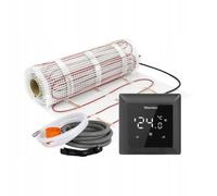 WARMTEC Chauffage au sol électrique 170 W/m² | Tapis chauffant autocollant avec thermostat pour chaleur sous le carrelage | Chauffage au sol avec e protection IPX7 | WRT Noir 0,5 m²