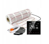 WARMTEC Chauffage au sol électrique 170 W/m² | Tapis chauffant autocollant avec thermostat pour chaleur sous le carrelage | Chauffage au sol avec e protection IPX7 | SRT Noir 1 m²