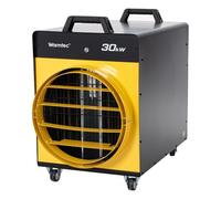 WARMTEC Chauffage de chantier électrique 30 kW - Aérotherme industriel 400V robuste pour atelier et garage - Radiateur soufflant en acier avec thermostat et protection IP24 et contre la surchauffe